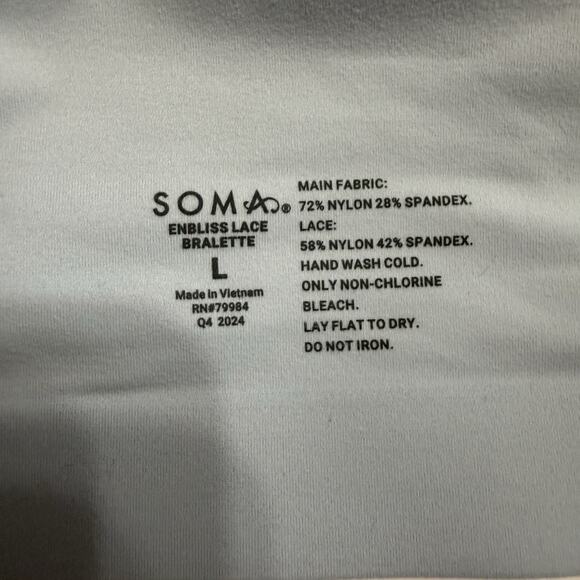 Soma ENBLISS Bralette L OCEAN AIR Soft Blue Seamless Removable Pads NEW With Tag - Picture 6 of 9